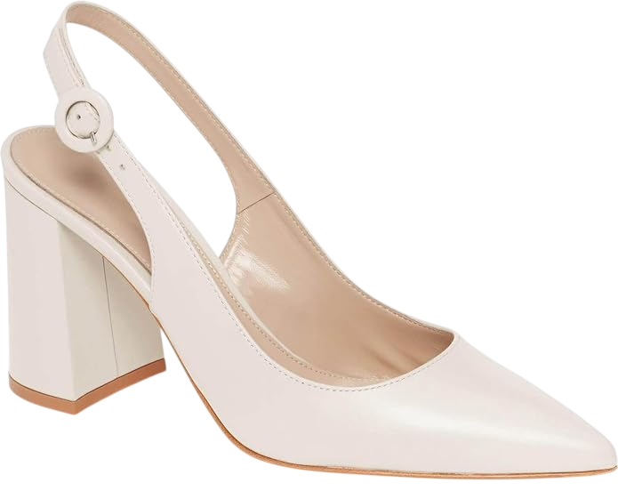 Slingback Block Heels Pointed